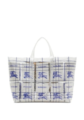 Burberry EKD logo-tag transparent tote bag - White