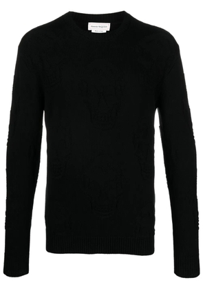 Alexander McQueen Skull-jacquard cotton jumper - Black