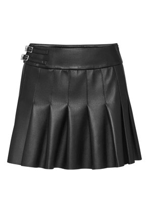 Philipp Plein leather pleated mini skirt - Black