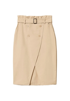 TWINSET belted poplin midi skirt - Neutrals