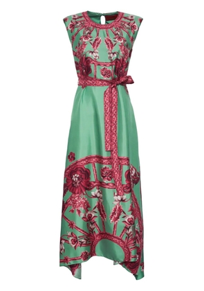 La DoubleJ San Carlo belted silk dress - Green