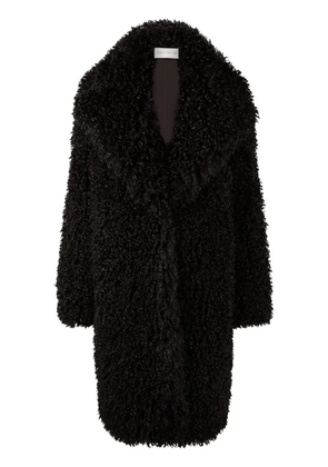 Nina Ricci faux-fur oversized coat - Black