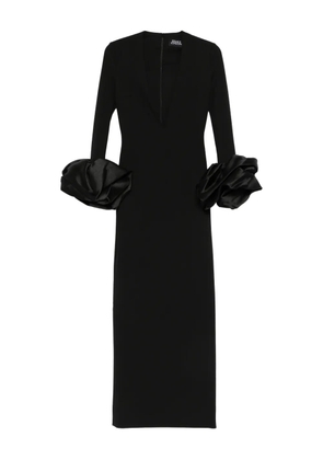 Solace London V-neck ruffled dress - Black