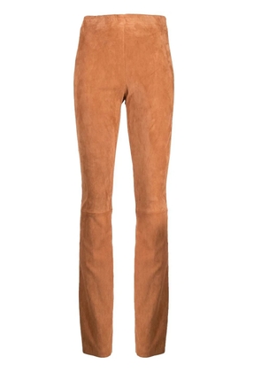 Drome flared suede stretch trousers - Brown