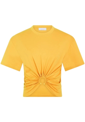 Rabanne ring-detail cropped T-shirt - Yellow