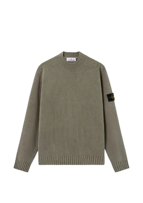 Stone Island crew-neck textured sweater - Green