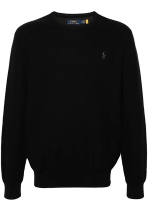 Polo Ralph Lauren embroidered-logo cotton jumper - Black