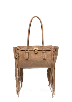 Michael Kors small Hamilton fringe suede shoulder bag - Brown