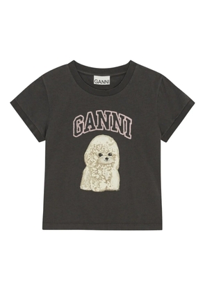 GANNI logo-print T-shirt - Black