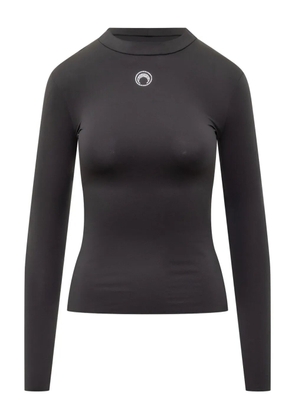 Marine Serre moon-logo long-sleeve T-shirt - Black