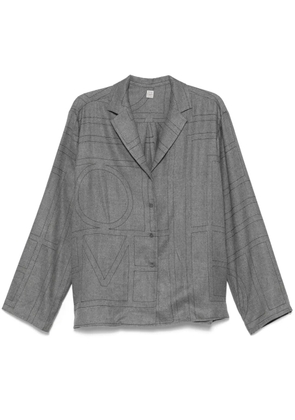 TOTEME monogram flannel shirt - Grey