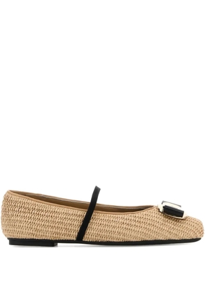 Ferragamo bow-detailing ballet flats - Neutrals