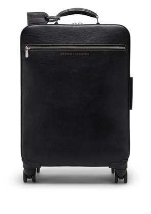 Brunello Cucinelli grained leather suitcase - Black