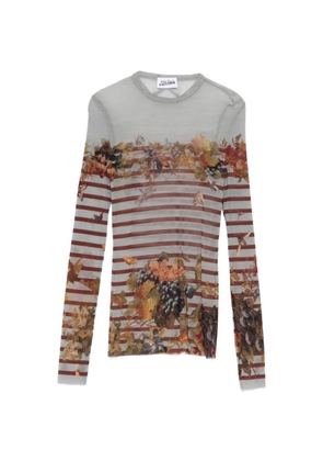 Jean Paul Gaultier striped-print T-shirt - Blue