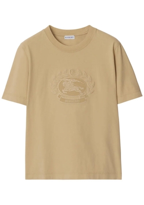 Burberry logo-embroidered cotton T-shirt - Neutrals