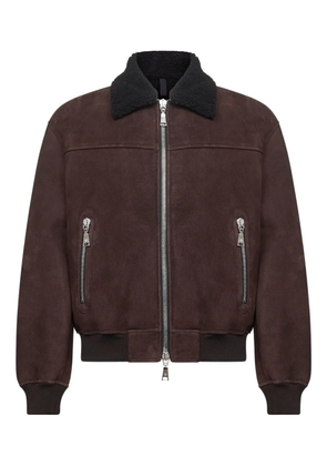 Tagliatore shearling-collar bomber jacket - Brown