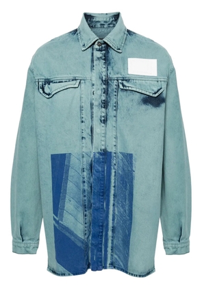 A-COLD-WALL* abstract-print denim shirt - Blue
