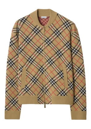Burberry check zip-up cardigan - Neutrals