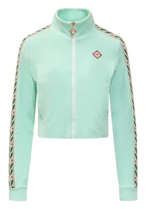 Casablanca logo-patch cotton-blend sweatshirt - Green