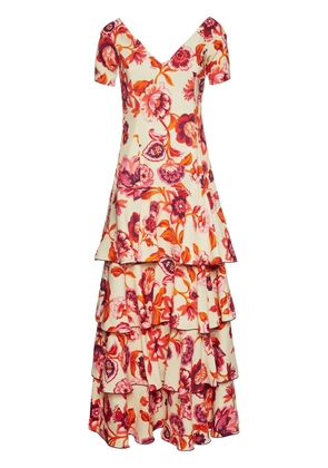 La DoubleJ Flamenco tiered maxi dress - Neutrals