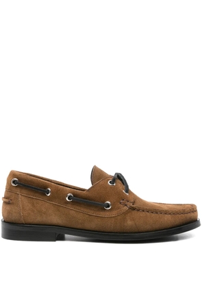 Aeyde suede lace-up boat shoes - Brown