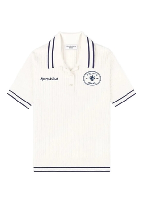 Sporty & Rich cable-knit polo shirt - White