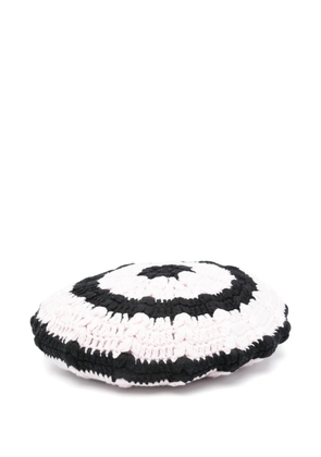 GANNI striped beret - Black