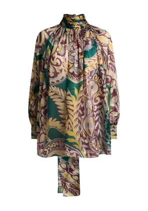 ETRO floral-print turtleneck blouse - Green