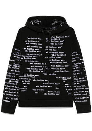 Who Decides War logo-embroidered hoodie - Black