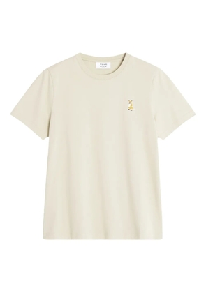 Maison Kitsuné fox-embroidered cotton T-shirt - Neutrals