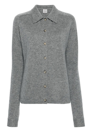 TOTEME straight-collar cashmere shirt - Grey