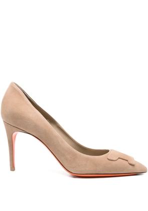 Santoni 85mm suede stiletto pumps - Brown