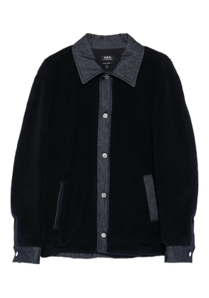 A.P.C. Will fleece denim-panel jacket - Blue