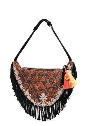 MONOKI quilted fringed shoulder bag - Black