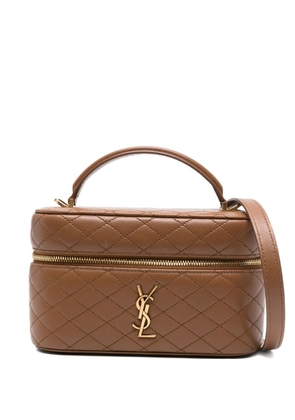 Saint Laurent Gaby quilted mini tote bag - Brown