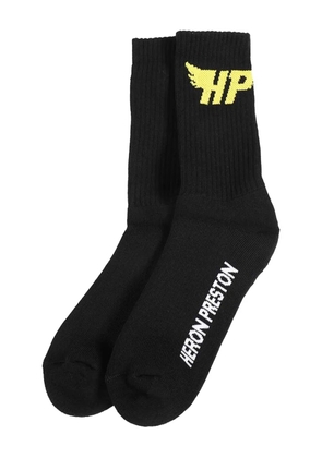 Heron Preston Fly logo-intarsia socks - Black