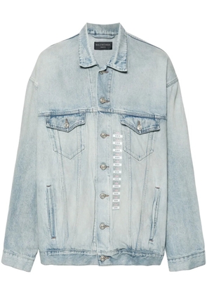 Balenciaga logo-patch jacket - Blue