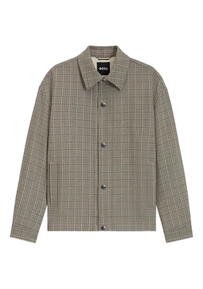 BOSS Craig checked-pattern buttoned jacket - Neutrals
