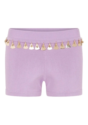Rabanne embellished knit shorts - Purple