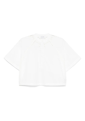 Yves Salomon cut out-detail blouse - White