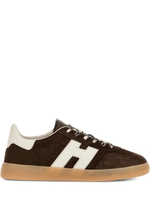 Hogan textured logo-appliqué sneakers - Brown
