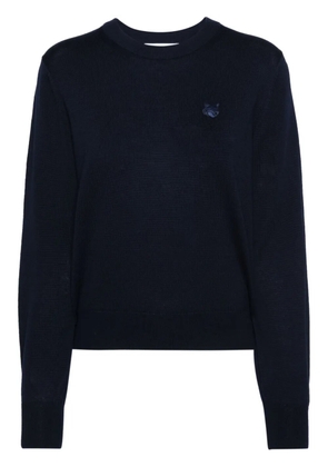 Maison Kitsuné fox-motif knitted jumper - Blue