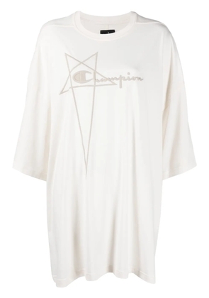 Rick Owens X Champion logo-embroidered cotton T-shirt - Neutrals