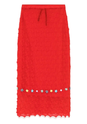 YANYAN KNITS embellished mini skirt - Red