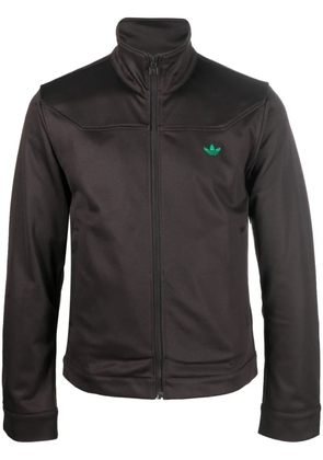 adidas x Wales Bonner embroidered trefoil zipped jacket - Brown