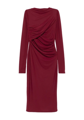 Amazuìn draped long-sleeve dress - Red