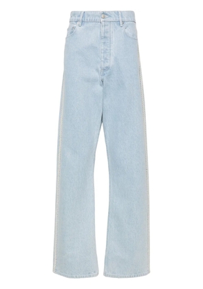 Nanushka crochet-detailed straight-leg jeans - Blue