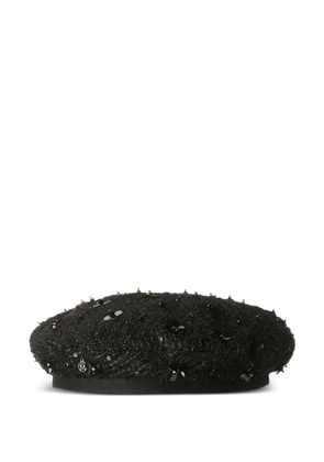 Maison Michel beaded textured beret - Black