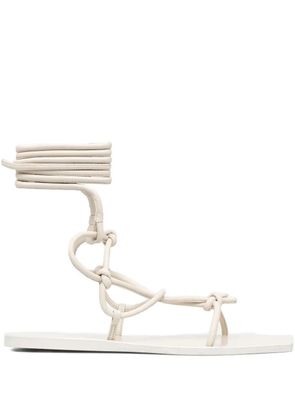 Rick Owens Lilies Penta knotted leather lace-up sandals - Neutrals