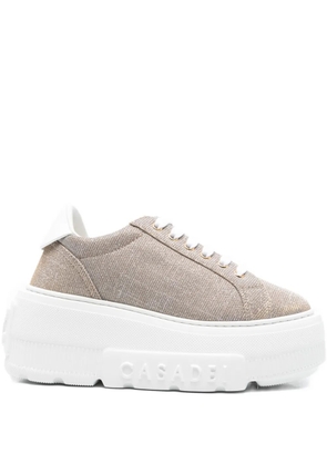 Casadei platform lace-up sneakers - Neutrals